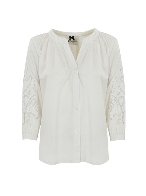 Camicia in cotone con inserto Sangallo NO SECRETS | 251NS239COCCO